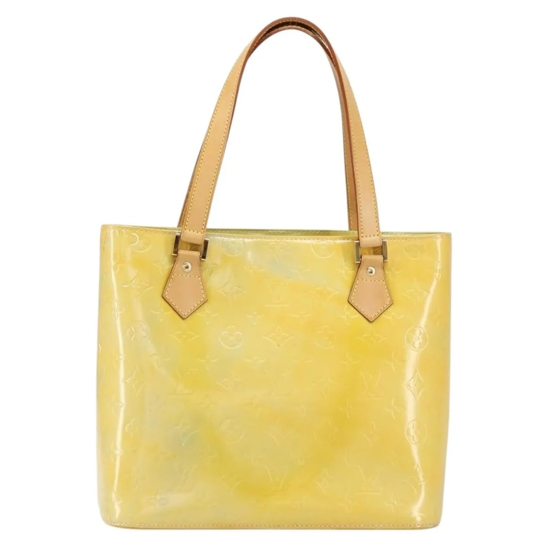 Louis Vuitton Houston Yellow Patent Leather Monogram Shoulder Bag: Louis Vuitton Houston Yellow Patent Leather Monogram Shoulder Bag This Louis Vuitton Houston Handbag is crafted from yellow Monogram Vernis patent leather and features a spacious design tailored for w