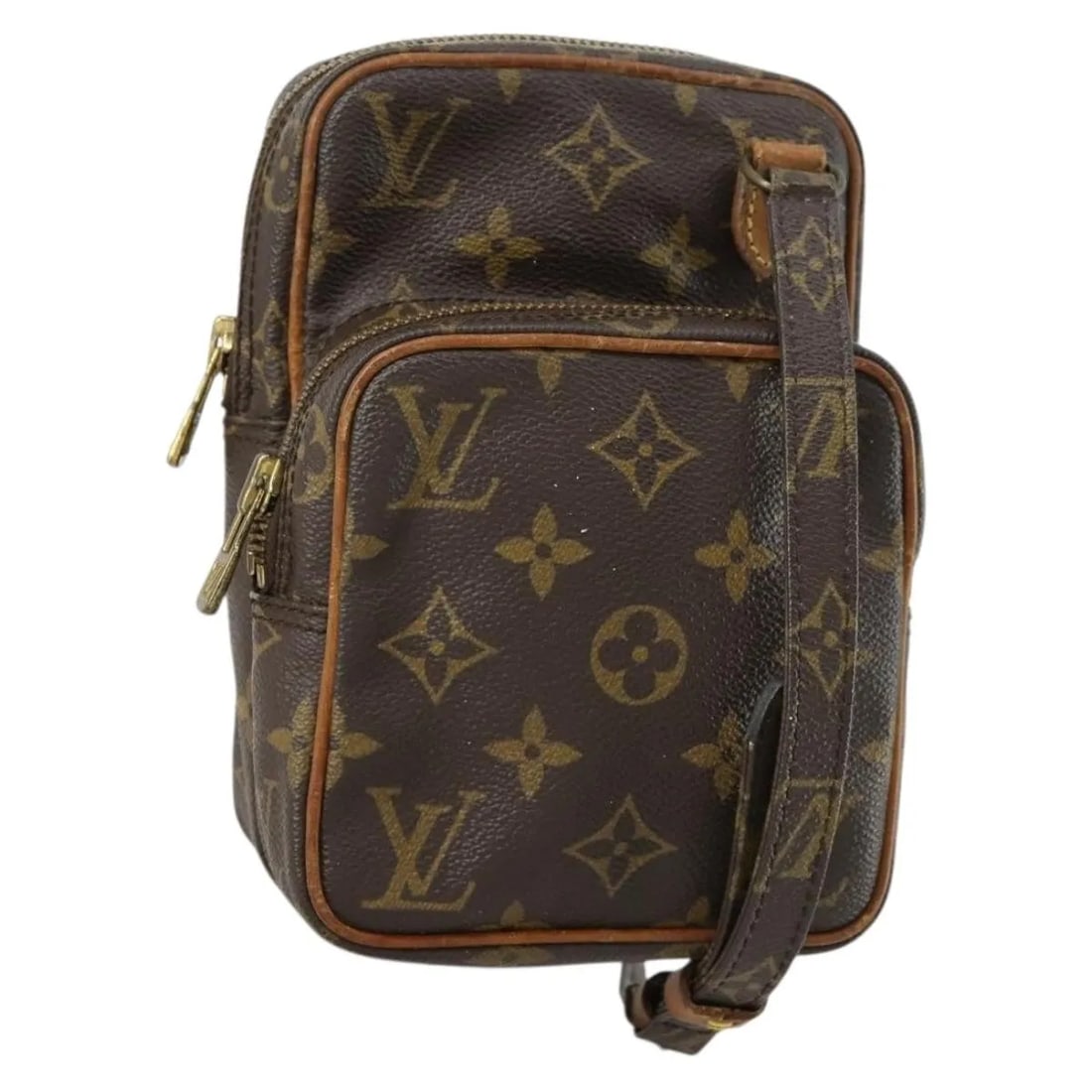 Pre-Owned Louis Vuitton Mini Amazone Canvas Shoulder Bag Brown: Pre-Owned Louis Vuitton Mini Amazone Canvas Shoulder Bag Brown This pre-owned Louis Vuitton Amazone shoulder bag is crafted from brown monogram canvas and designed for women. It features a compact siz