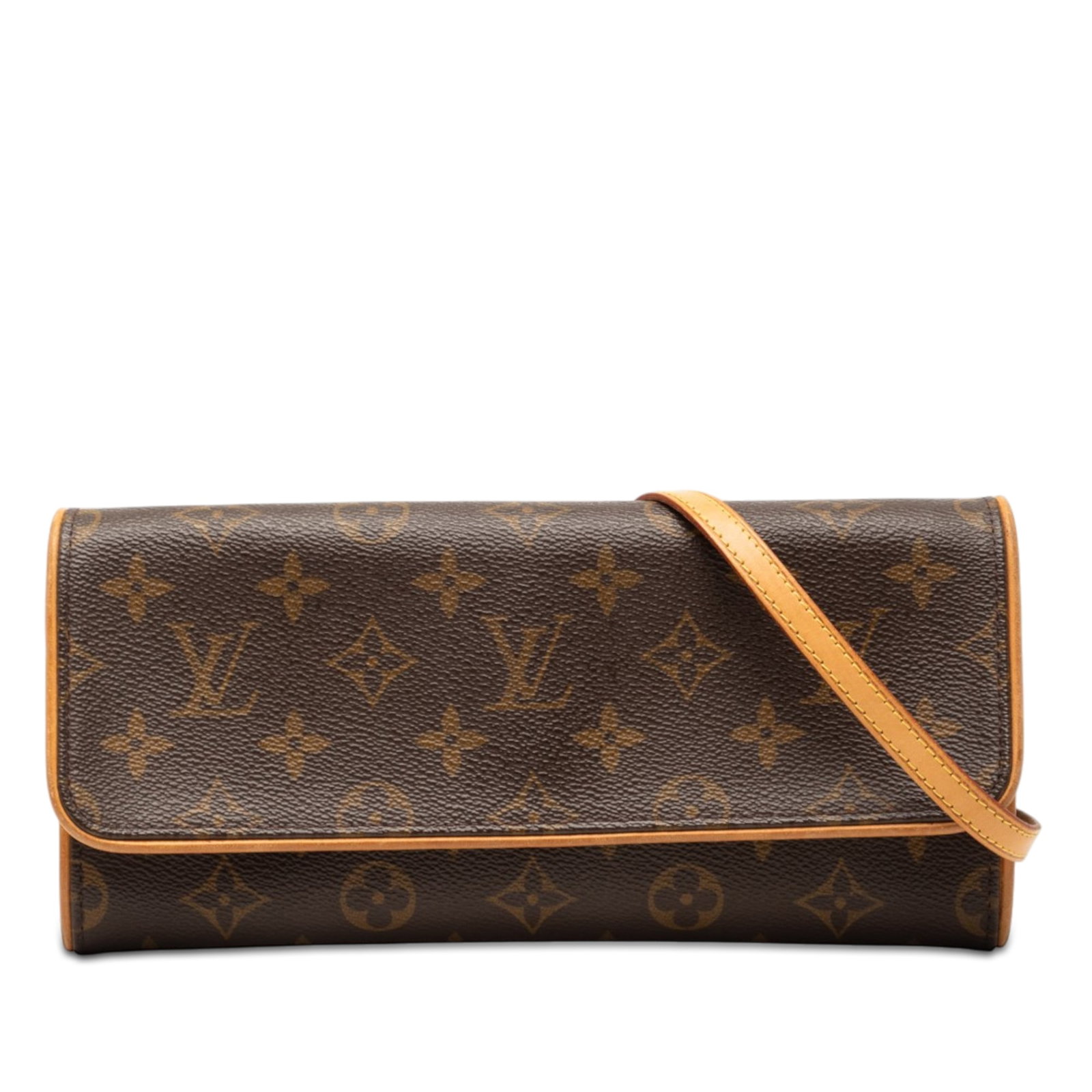 Louis Vuitton Pochette Twin GM Monogram Shoulder Bag: Louis Vuitton Pochette Twin GM Monogram Shoulder Bag Louis Vuitton Monogram Pochette Twin GM shoulder bag crafted with a monogram canvas body, vachetta leather trim, and a flat vachetta leather strap.