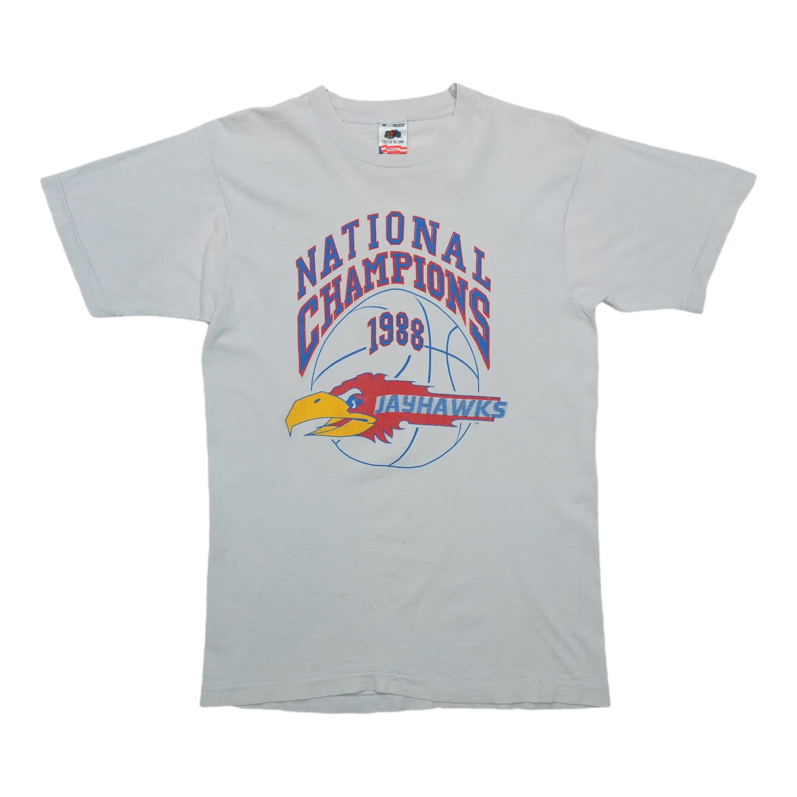 Vintage 1988 Kansas Jayhawks champions cotton shirt grey medium: Vintage 1988 Kansas Jayhawks champions cotton shirt grey medium This is an original vintage 1988 Kansas Jayhawks National Champions shirt, not a modern reproduction. Made from 100% cotton, the shirt i