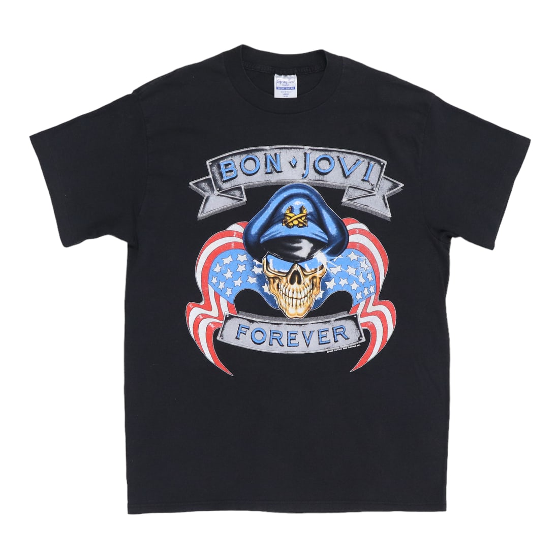 Vintage 1989 Bon Jovi Brotherhood Tour Black Poly Cotton Shirt Size Large: Vintage 1989 Bon Jovi Brotherhood Tour Black Poly Cotton Shirt Size Large This is an original vintage 1989 Bon Jovi The Brotherhood Tour shirt, featuring both front and back graphics. It is a true vin