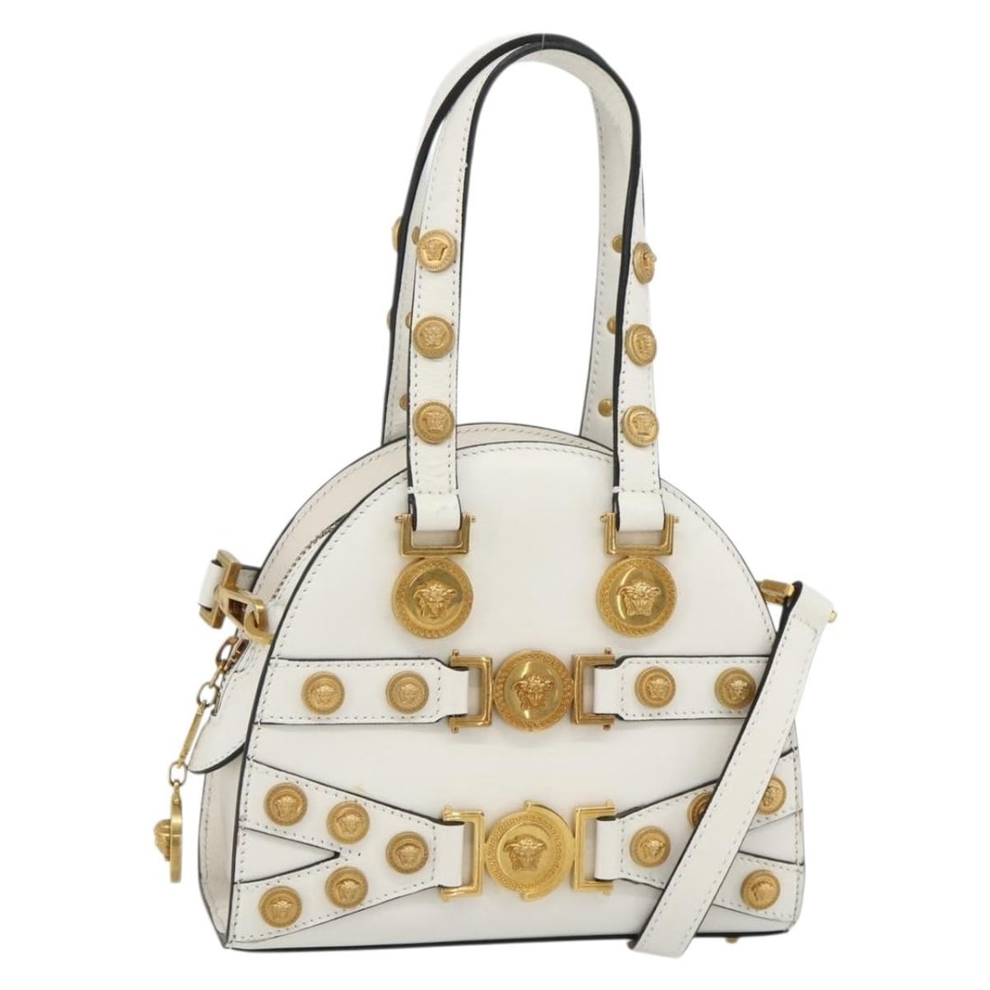 VERSACE White Leather 2way Handbag with Shoulder Strap (1 of 18)