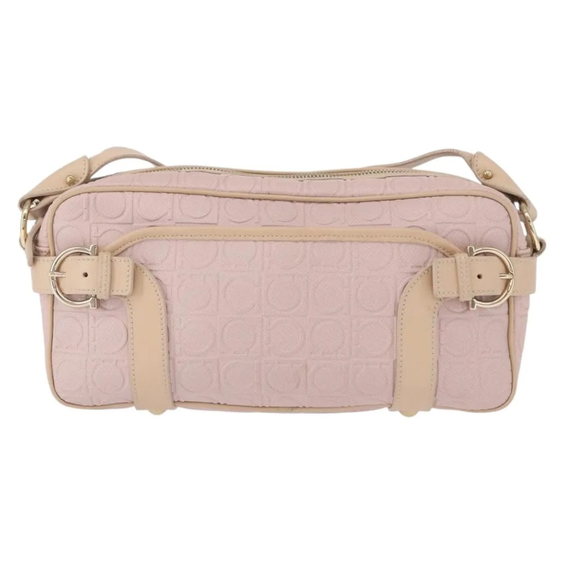 Pink Leather Shoulder Bag Salvatore Ferragamo Gancini: Pink Leather Shoulder Bag Salvatore Ferragamo Gancini This Salvatore Ferragamo Gancini shoulder bag for women is crafted from pink leather and made in Italy. It features a shoulder strap and metal fit
