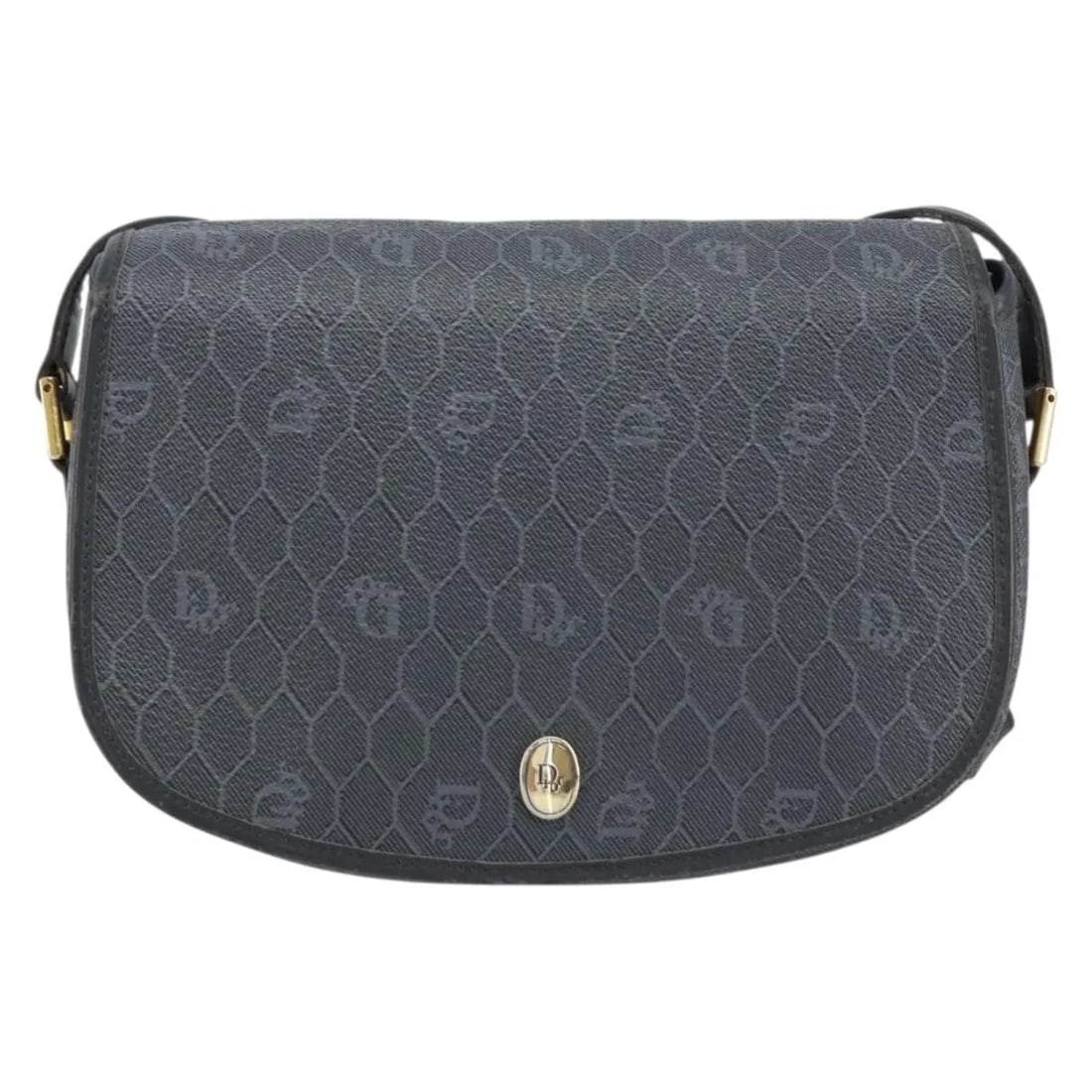 Christian Dior Vintage Honeycomb Shoulder Bag Black Canvas: Christian Dior Vintage Honeycomb Shoulder Bag Black Canvas This vintage Christian Dior Honeycomb shoulder bag features a black canvas exterior with a structured silhouette and metal fittings. Designed