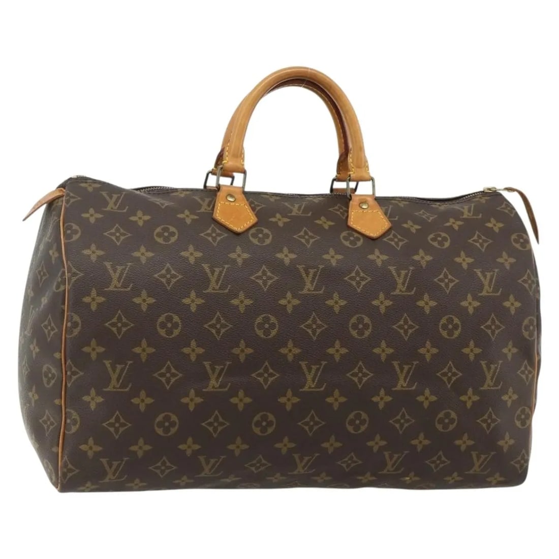 Louis Vuitton Speedy handbag in brown monogram canvas: Louis Vuitton Speedy handbag in brown monogram canvas This Louis Vuitton Speedy Handbag features the iconic monogram canvas in brown. Crafted for women, it is made in France and offers ample space wit
