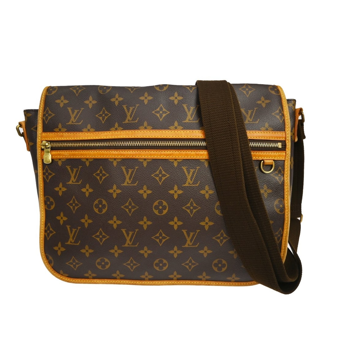 Louis Vuitton Bosphore GM Monogram Crossbody Messenger Bag M40105: Louis Vuitton Bosphore GM Monogram Crossbody Messenger Bag M40105 Vintage Louis Vuitton Bosphore GM messenger shoulder bag in brown Monogram canvas with leather trim. This medium bag features a flap w