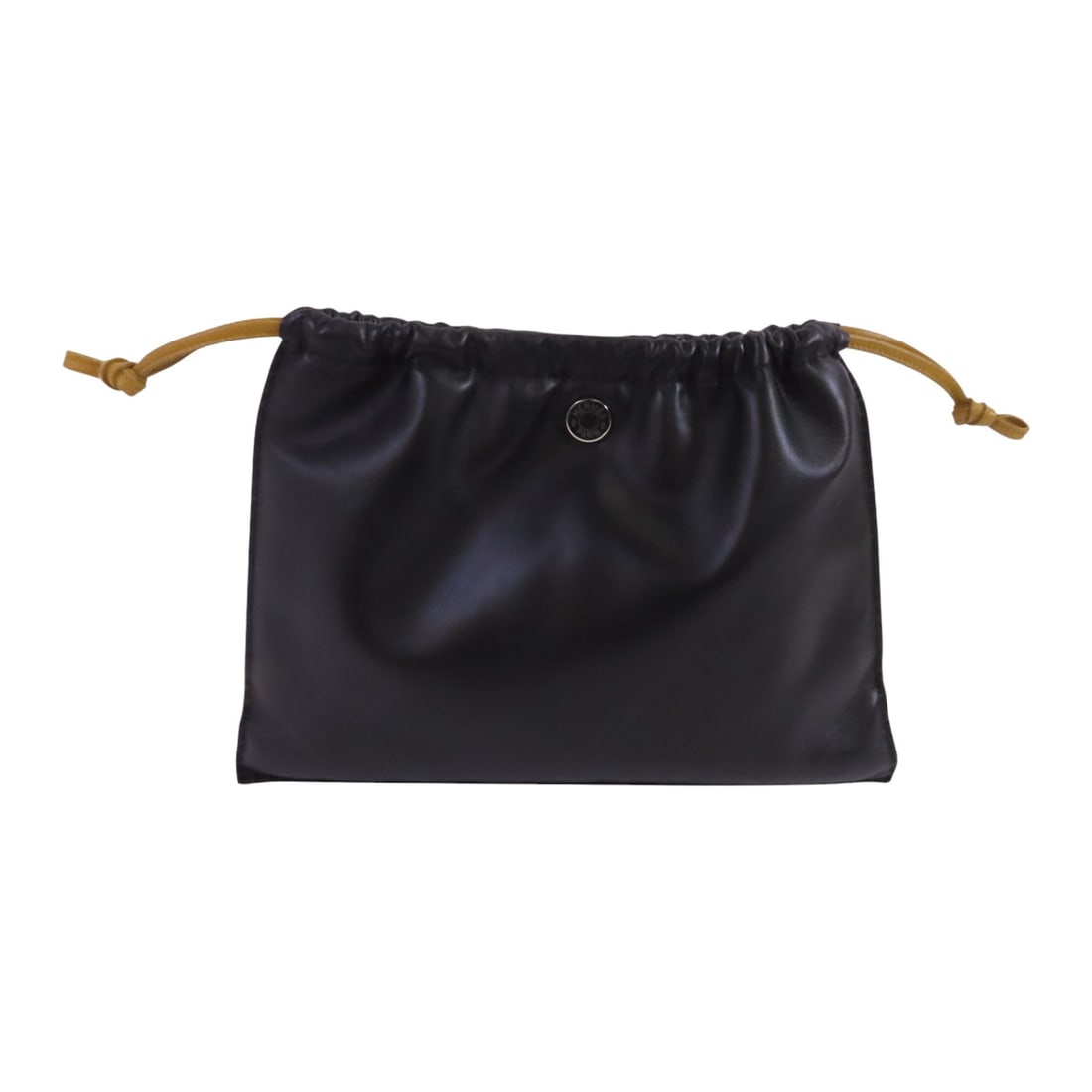 Black Swift Leather Pouch Clutch by Hermes: Black Swift Leather Pouch Clutch by Hermes This Hermes pouch clutch is crafted from premium black Swift calfskin leather. It features a slim silhouette with a height of 7.6 inches, depth of 0.6 inches