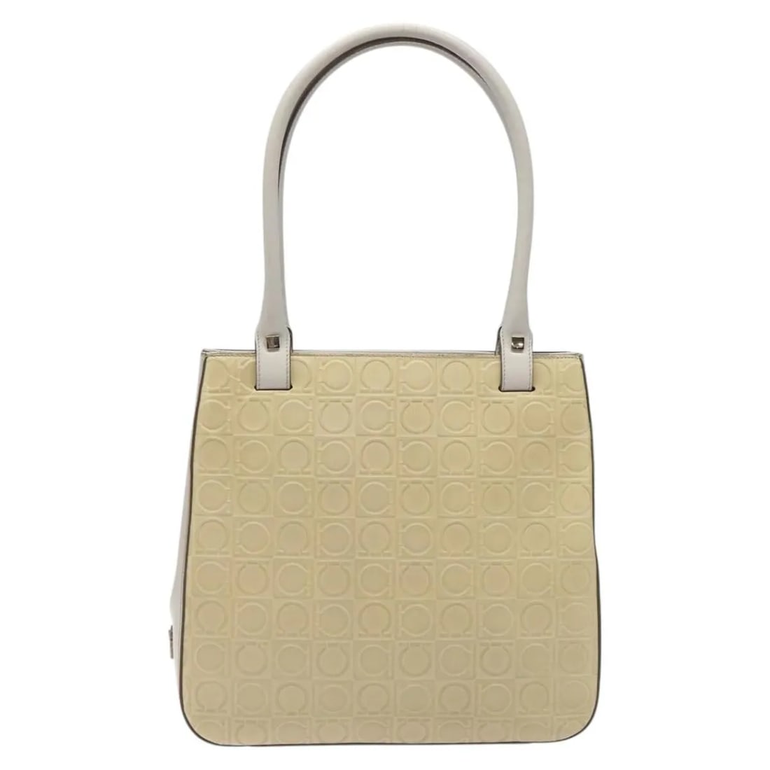 Beige Leather Shoulder Bag Salvatore Ferragamo Gancini: Beige Leather Shoulder Bag Salvatore Ferragamo Gancini This Salvatore Ferragamo Gancini shoulder bag for women features beige leather construction with a compact, elegant design. It has a shoulder str