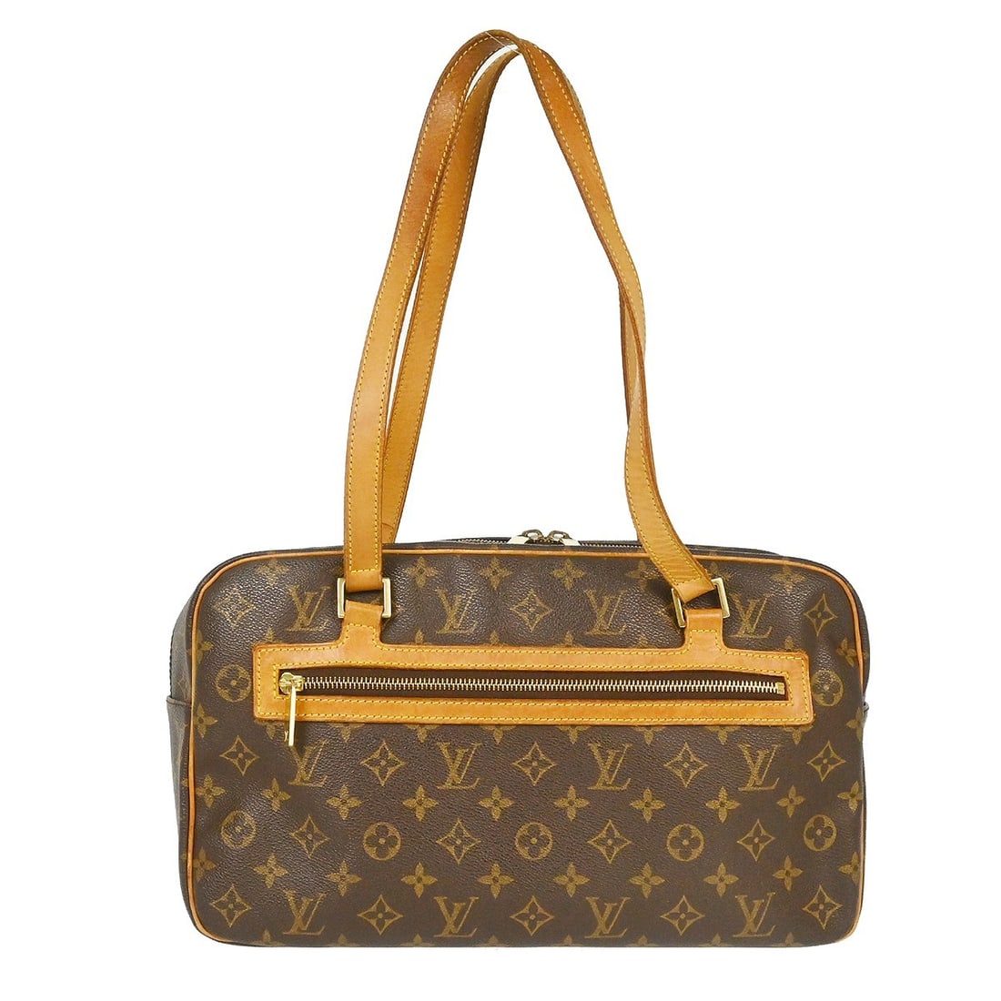 Louis Vuitton Cite GM Monogram Canvas Shoulder Bag M51181: Louis Vuitton Cite GM Monogram Canvas Shoulder Bag M51181 Vintage Louis Vuitton Cite GM shoulder bag in brown Monogram canvas with leather trim and double handles. This women's bag features a zip clos