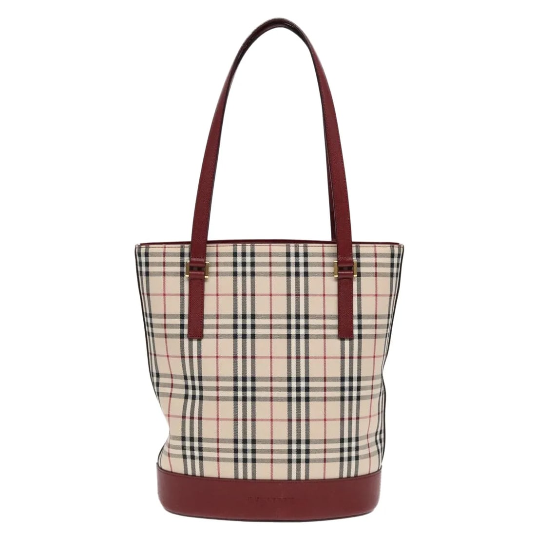 Burberry Beige Canvas Nova Check Tote Bag with Leather Trim (1 of 18)