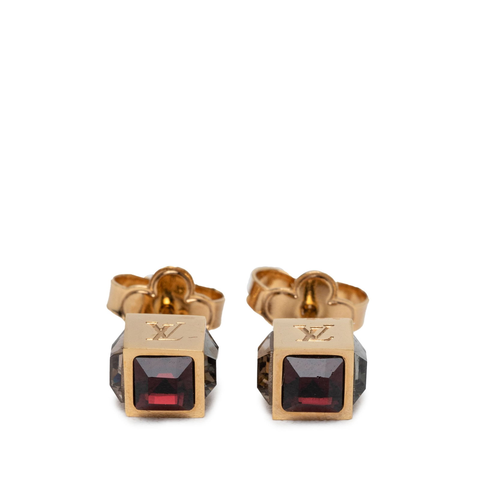 Louis Vuitton Gamble Earrings Gold Tone Strass Push Back: Louis Vuitton Gamble Earrings Gold Tone Strass Push Back Louis Vuitton Gold Plated Strass Gamble push back earrings with a gold tone metal body and strass embellishments. Made in Italy, this costume j