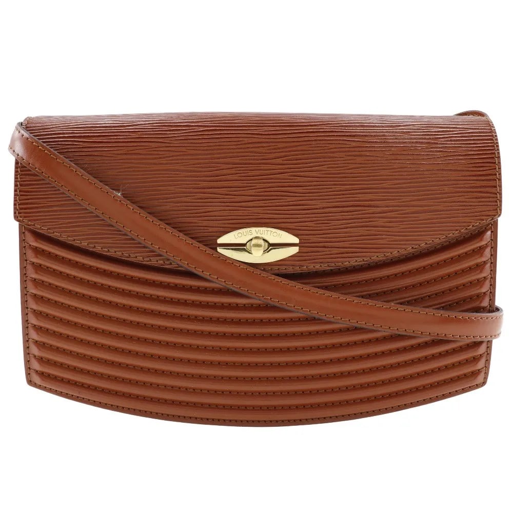 Louis Vuitton Prebourg brown leather shoulder bag: Louis Vuitton Prebourg brown leather shoulder bag This Louis Vuitton Prebourg shoulder bag is crafted from brown Epi leather, designed for women. It features a compact silhouette with dimensions suita