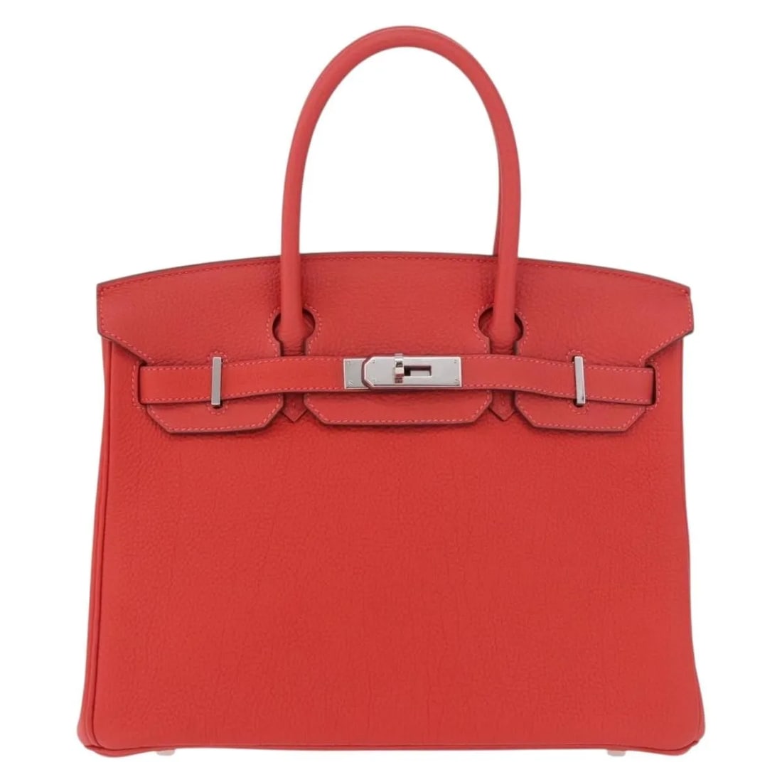 Hermes Birkin Handbag in Red Leather Palladium Hardware (1 of 18)
