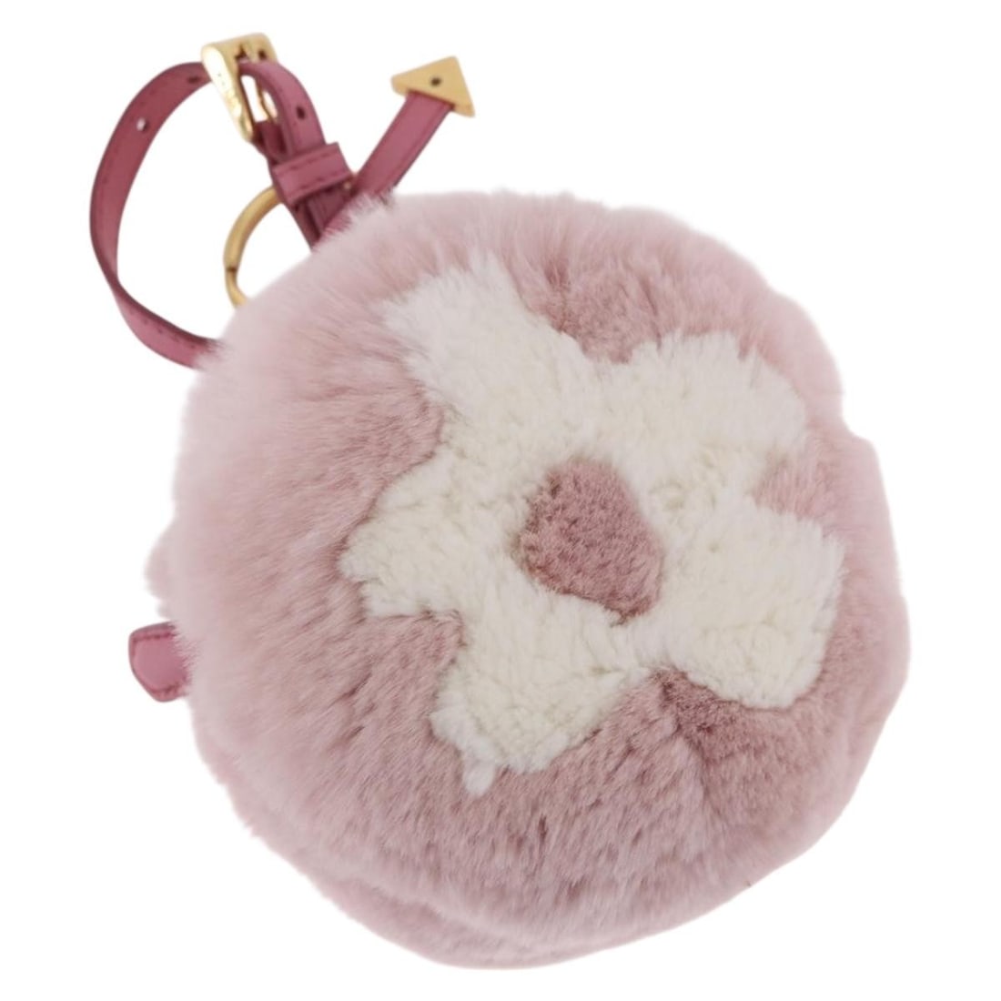 PRADA Fur Pouch in Pink and Gold with Dust Bag Box: PRADA Fur Pouch in Pink and Gold with Dust Bag Box Authentic Prada women's pouch in pink and gold fur. This compact pouch comes with a dust bag and item box. It is ranked A condition, with the exterio