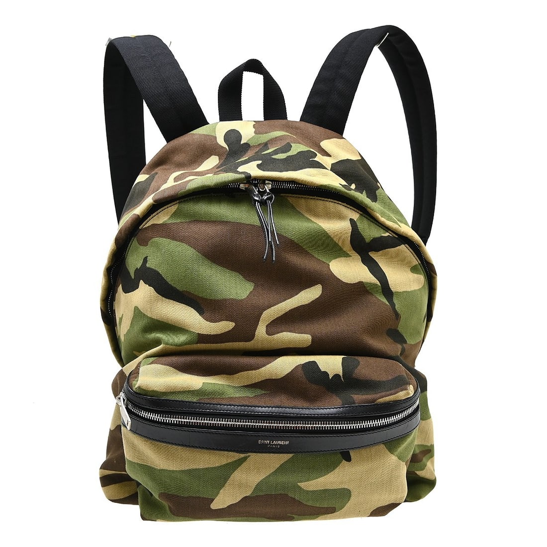 Saint Laurent City Khaki Canvas Leather Medium Backpack (1 of 10)