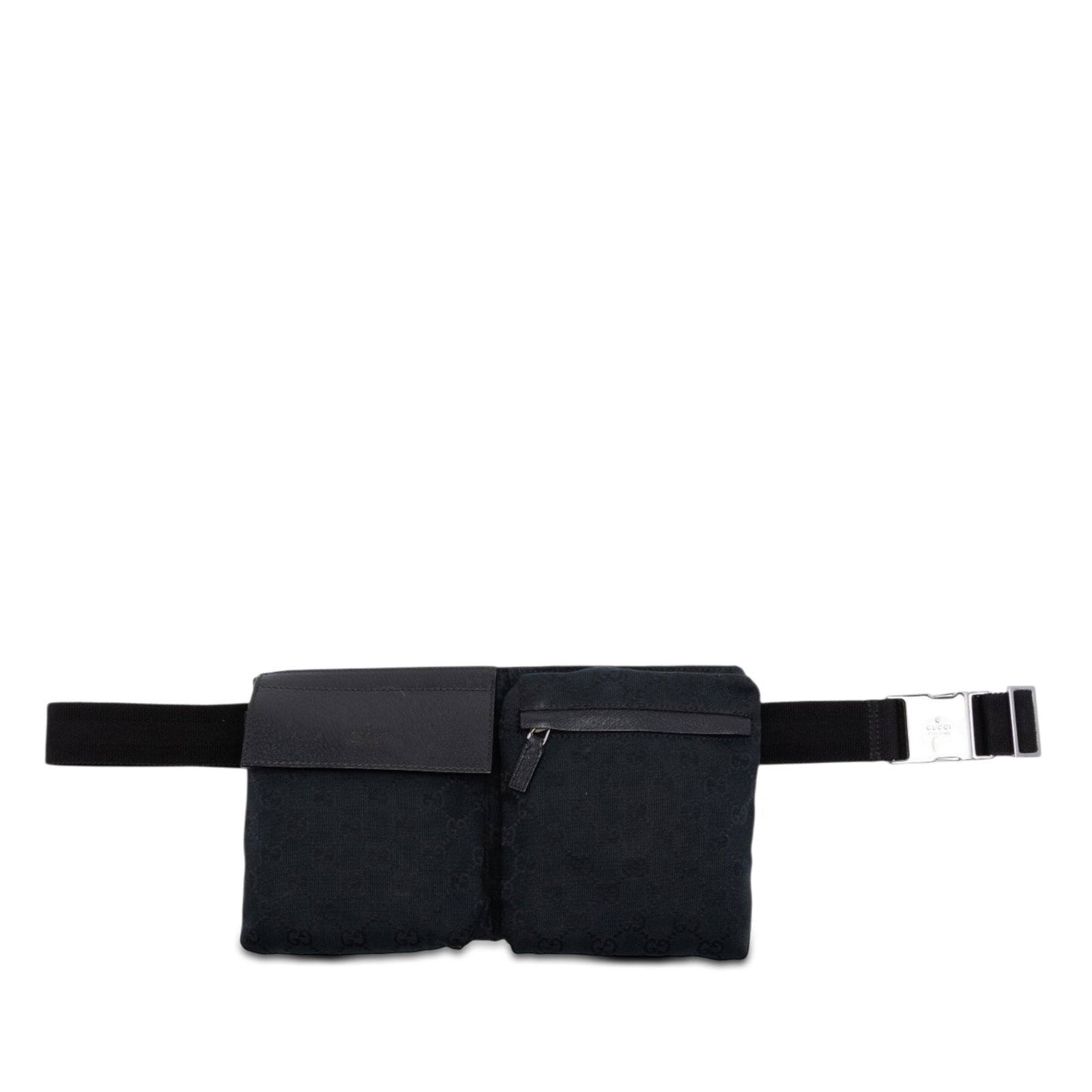 Gucci Double Pocket Belt Bag in Blue GG Canvas (1 of 6)