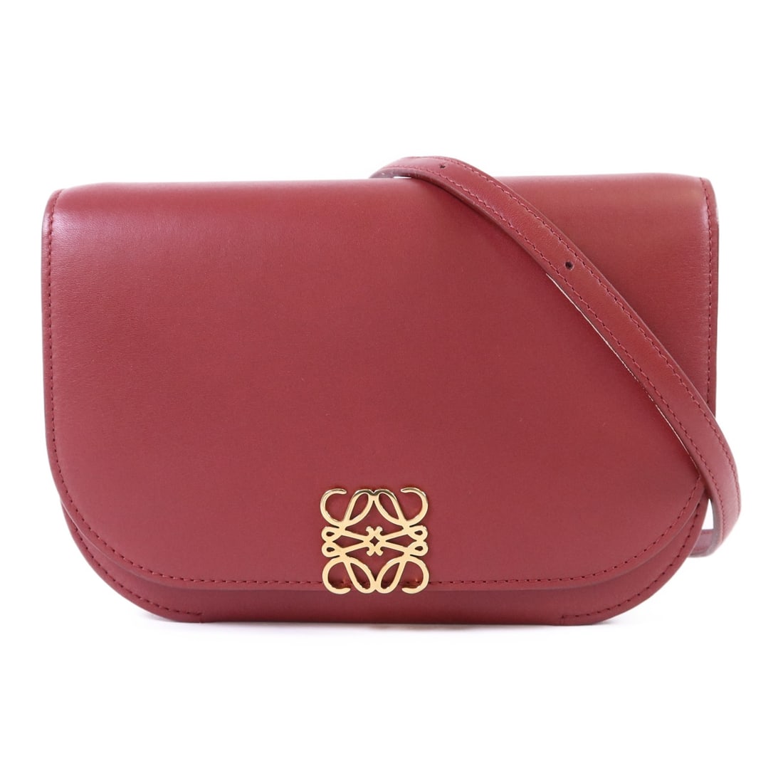Goya Red Lambskin Shoulder Bag by LOEWE with Gold Hardware: Goya Red Lambskin Shoulder Bag by LOEWE with Gold Hardware This LOEWE Goya shoulder bag features luxurious lambskin leather in a striking red color. Designed for both style and practicality, it offers