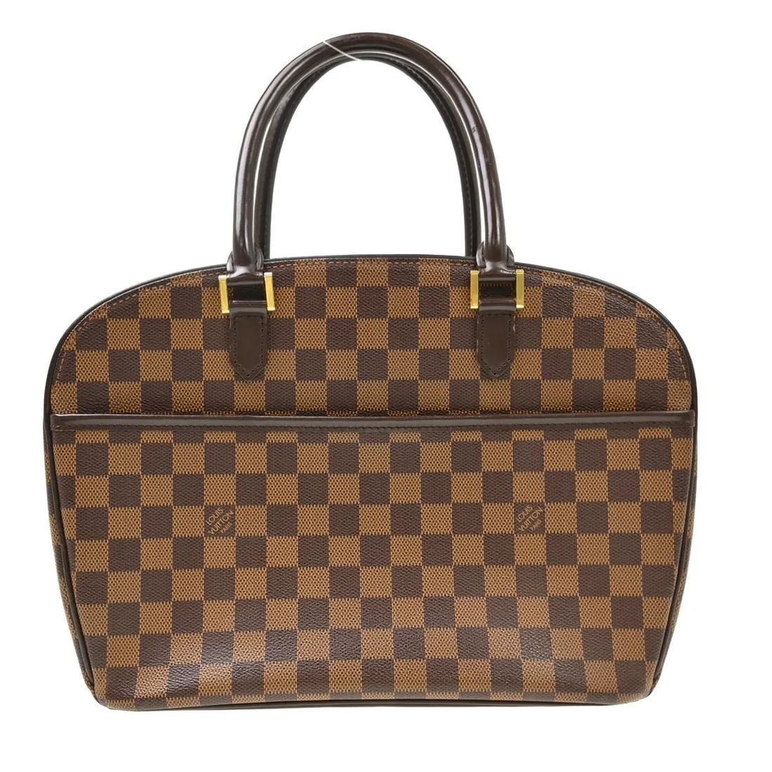 Louis Vuitton Sarria Brown Canvas Handbag: Louis Vuitton Sarria Brown Canvas Handbag Louis Vuitton Sarria Damier handbag in brown canvas. This women's bag is made in France and remains in good condition with visible signs of use, including lig