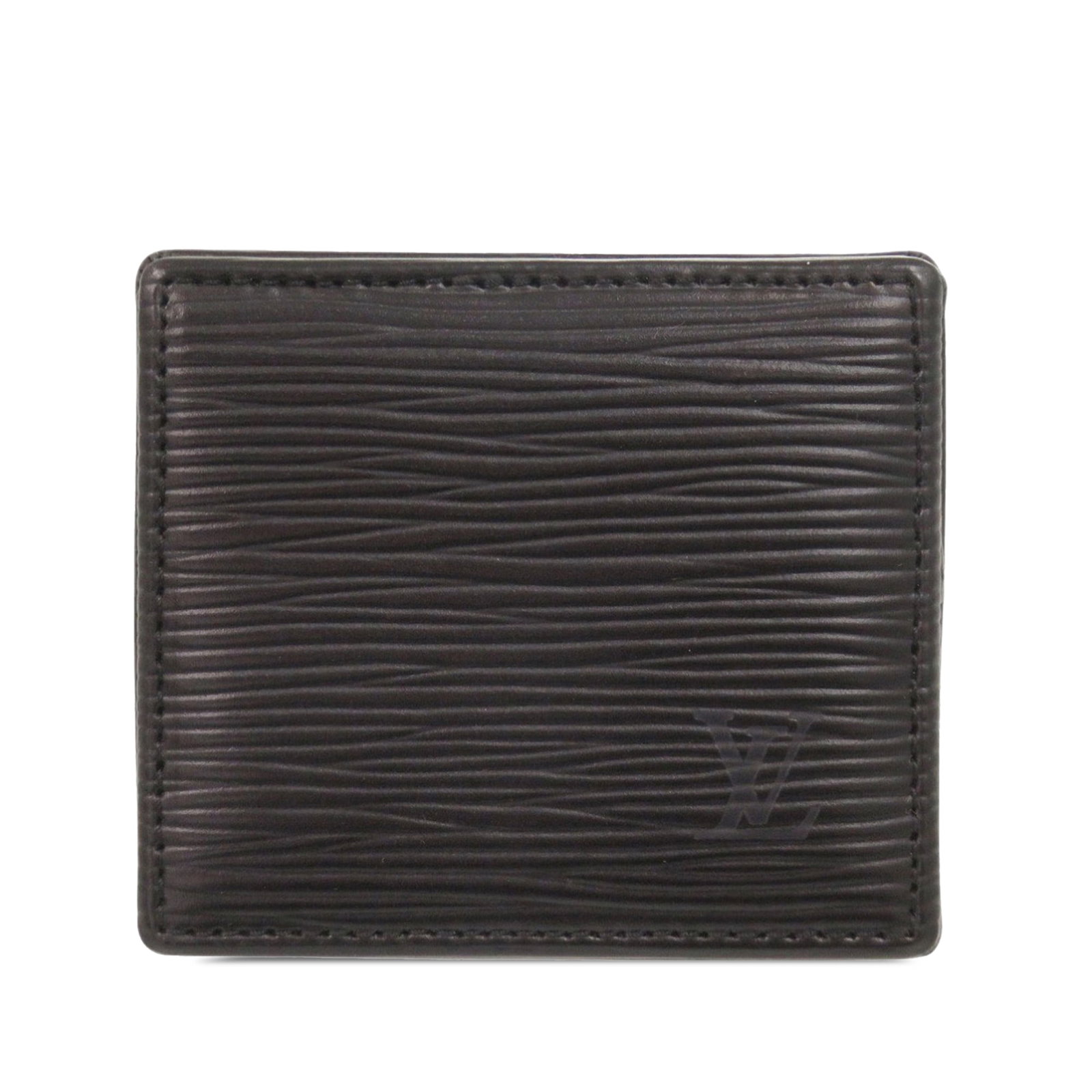 Louis Vuitton Epi Leather Snap Coin Purse Black: Louis Vuitton Epi Leather Snap Coin Purse Black Compact Louis Vuitton Epi Porte Monnaie Boite coin case crafted in black leather with a snap button closure. This piece is made in France and shows sign