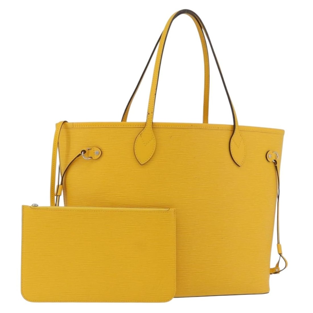 Louis Vuitton Epi Leather Neverfull MM Mimosa Tote Bag M40957: Louis Vuitton Epi Leather Neverfull MM Mimosa Tote Bag M40957 This Louis Vuitton Epi Neverfull MM tote bag in Mimosa features the iconic Epi leather with a vibrant yellow exterior. Designed for women,