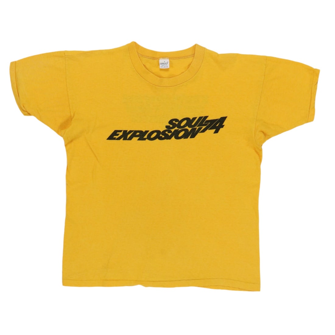 Vintage 1974 Atlantic Records Soul Explosion Yellow Promo Cotton T-Shirt (1 of 5)