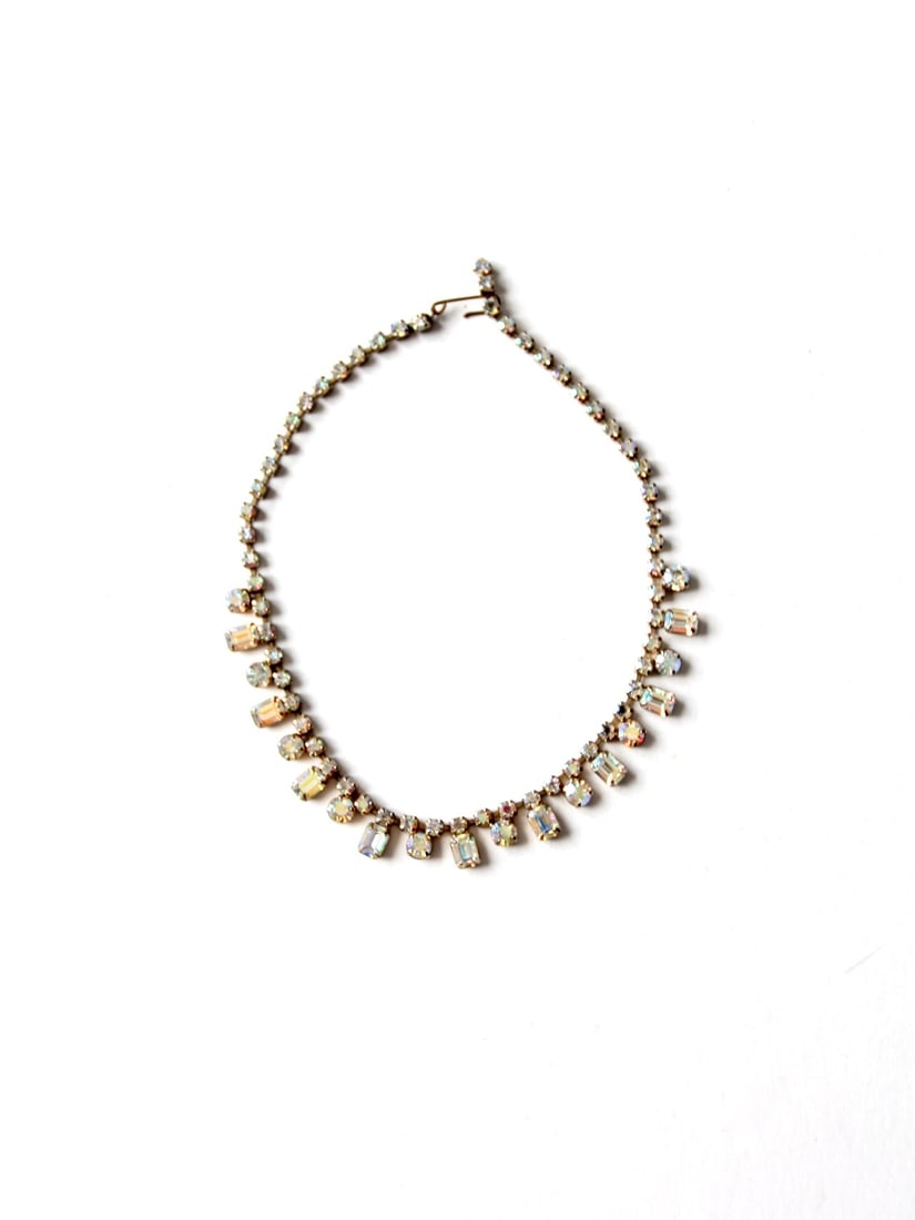 Charming Vintage Rhinestone Necklace with Hook Closure (1 of 6)