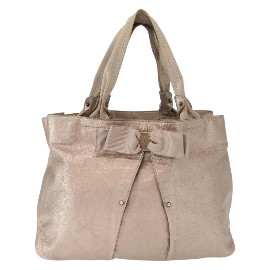 Beige Leather Vala Tote by Salvatore Ferragamo Italy (1 of 18)