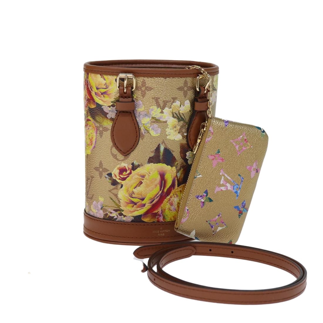 LOUIS VUITTON Garden Nano Bucket Bag Beige M81724 Authentic: LOUIS VUITTON Garden Nano Bucket Bag Beige M81724 Authentic Presenting the Louis Vuitton Garden Nano Bucket Shoulder Bag, a sophisticated accessory crafted from high-quality Monogram Canvas in a styli