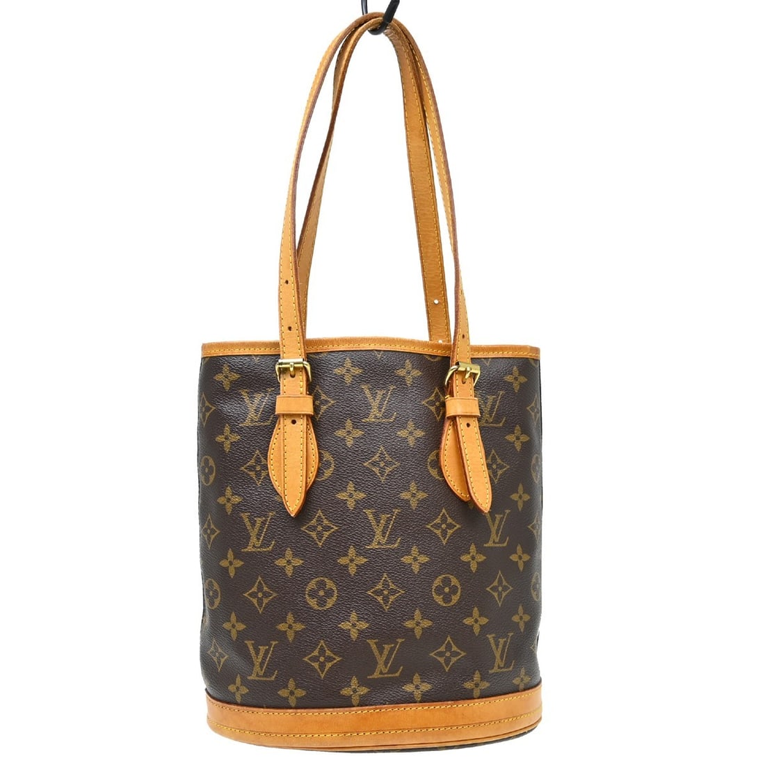 Louis Vuitton Petite Bucket PM Monogram Canvas Shoulder Tote M42238: Louis Vuitton Petite Bucket PM Monogram Canvas Shoulder Tote M42238 Vintage Louis Vuitton Monogram Bucket PM tote bag in brown monogram canvas with leather lining and adjustable shoulder straps. This 