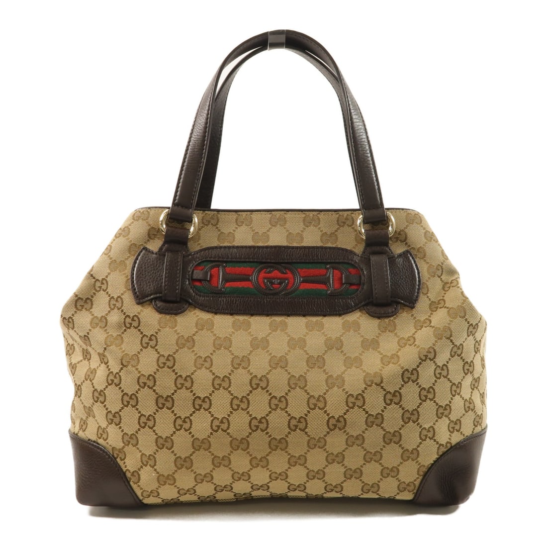 Brown GG Canvas Horsebit Handbag by Gucci Model 296850 (1 of 16)