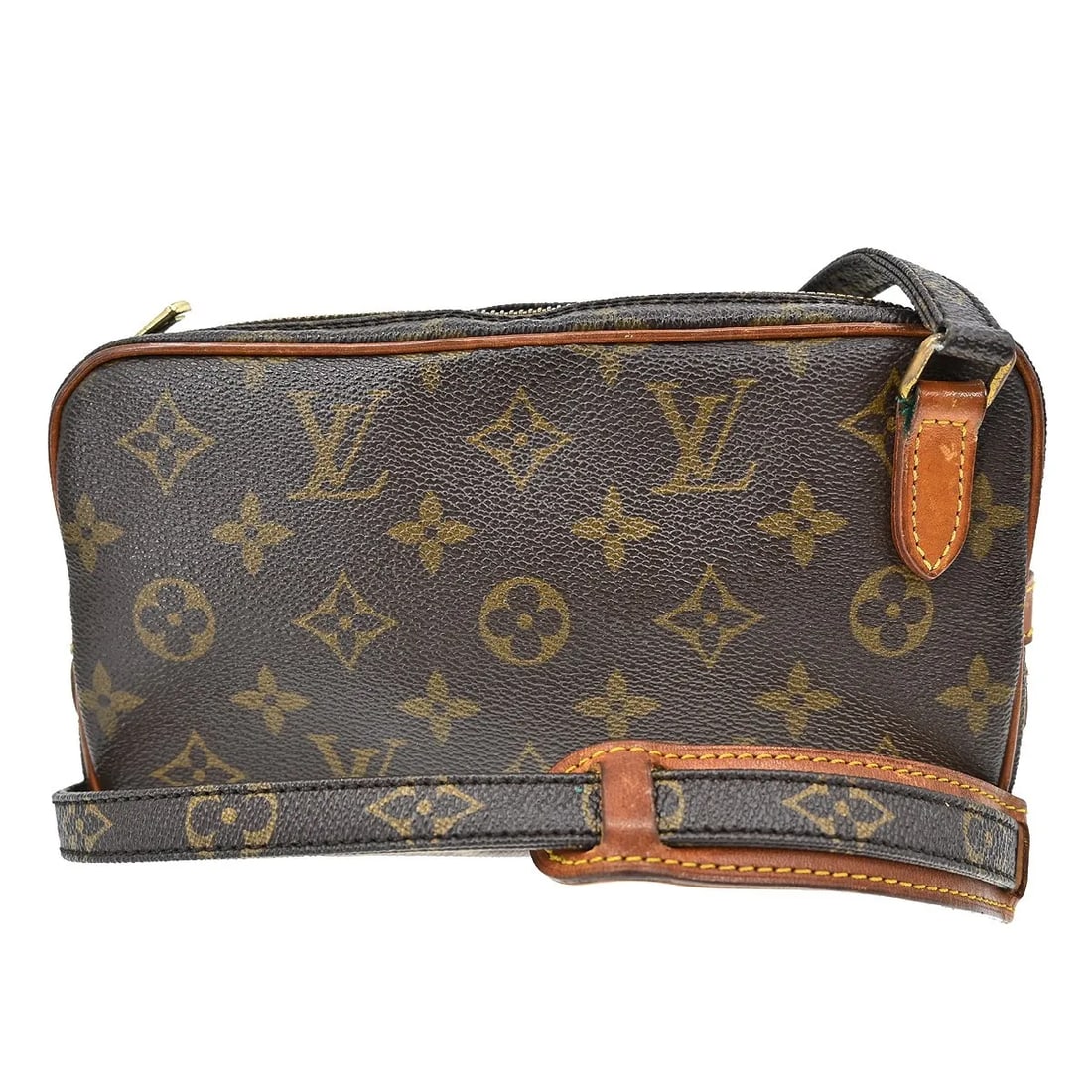 Louis Vuitton Pochette Marly Bandouliere Shoulder Bag Monogram Canvas: Louis Vuitton Pochette Marly Bandouliere Shoulder Bag Monogram Canvas Louis Vuitton Pochette Marly Bandouliere in brown monogram canvas. This shoulder bag is made in France and is presented in fair co