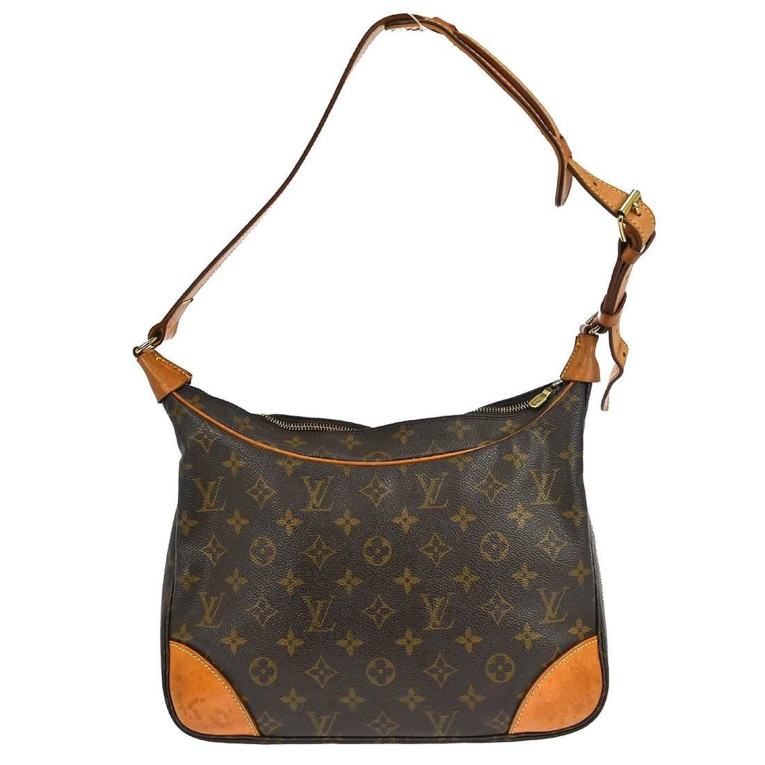 Louis Vuitton Boulogne 30 Monogram Shoulder Bag M51265: Louis Vuitton Boulogne 30 Monogram Shoulder Bag M51265 Vintage Louis Vuitton Boulogne 30 shoulder bag in Monogram canvas with leather trim and an adjustable leather strap. This women's shoulder bag fe