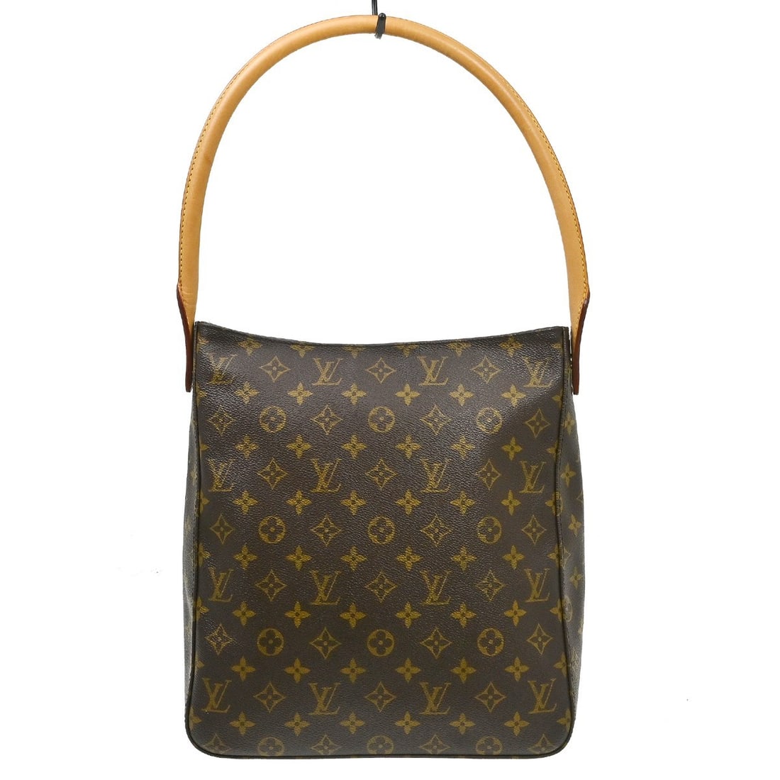 Louis Vuitton Looping GM Monogram Canvas Shoulder Bag M51145: Louis Vuitton Looping GM Monogram Canvas Shoulder Bag M51145 Vintage Louis Vuitton Looping GM shoulder bag in brown Monogram canvas with leather trim and a beige lining. This women's shoulder bag feat