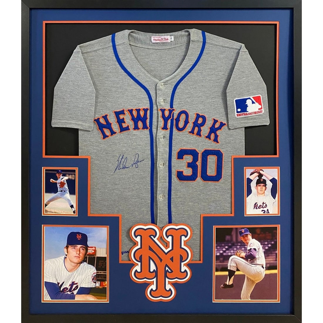 Framed Nolan Ryan Mets Jersey PSA DNA Authenticated Grey: Framed Nolan Ryan Mets Jersey PSA DNA Authenticated Grey This framed New York Mets jersey features the authentic signature of Nolan Ryan. The jersey is professionally authenticated by PSA/DNA and incl