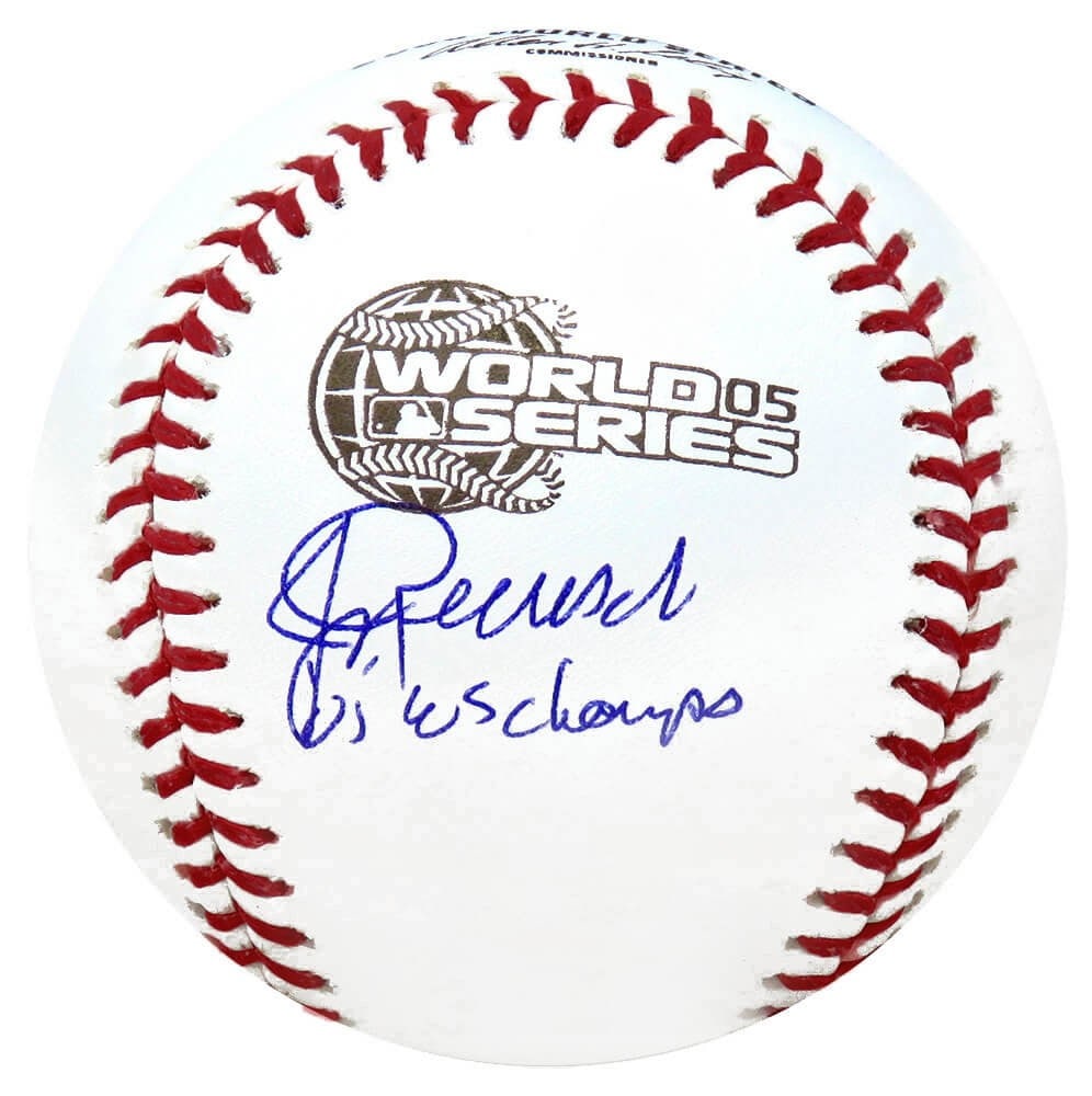 Jerry Reinsdorf Signed 2005 WS Baseball with Inscription and COA: Jerry Reinsdorf Signed 2005 WS Baseball with Inscription and COA This is a Rawlings official 2005 World Series baseball signed by Jerry Reinsdorf, featuring the inscription '05 WS Champs'. The item is