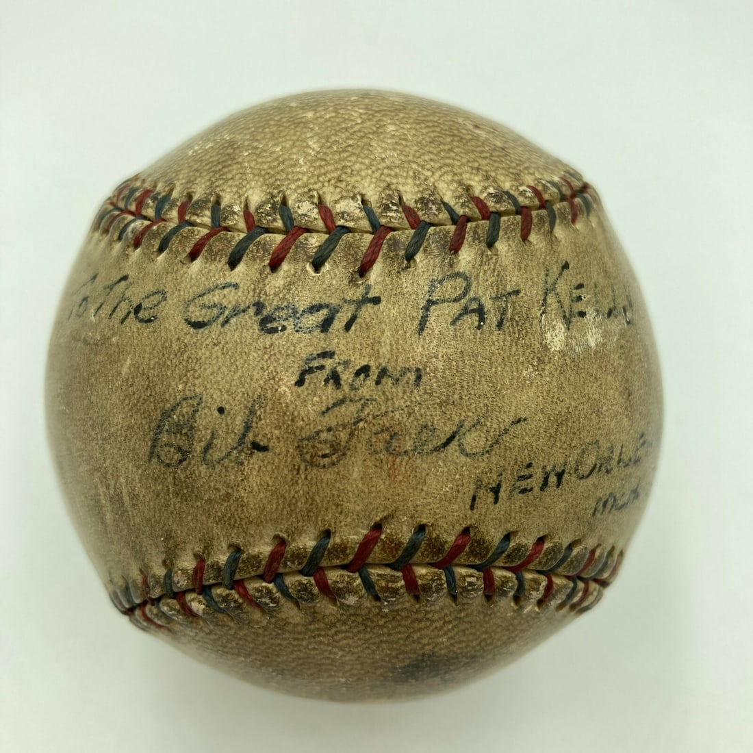 Bibb Falk 1930 Game Used Baseball Signed To Pat Kelly JSA COA: Bibb Falk 1930 Game Used Baseball Signed To Pat Kelly JSA COA This is a rare Bibb Falk single signed baseball from 1930, used in an MLB game. The ball is inscribed by Falk with "To The Great Pat Kelly