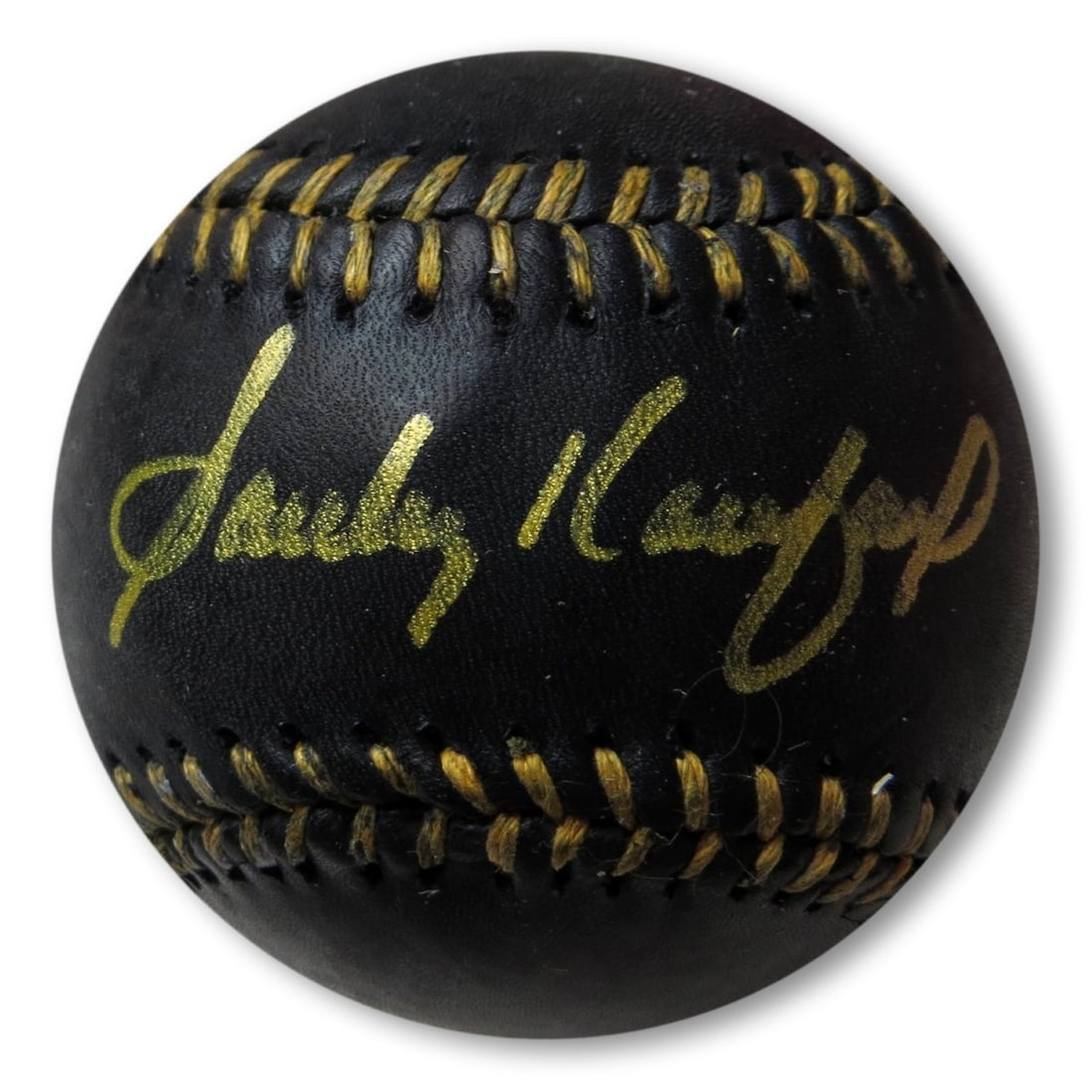Sandy Koufax Autographed MLB Baseball Dodgers JSA Authentication Gold Ink: Sandy Koufax Autographed MLB Baseball Dodgers JSA Authentication Gold Ink This is an authentic Sandy Koufax signed MLB black baseball featuring a stunning gold ink signature. The baseball has been aut