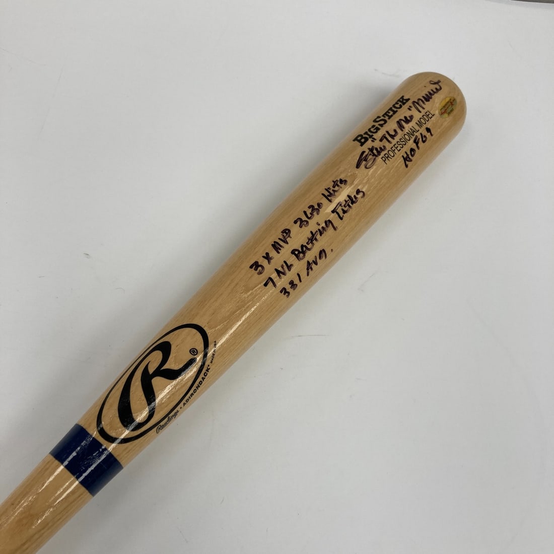 Stan Musial Signed Baseball Bat with Heavy Inscriptions PSA DNA: Stan Musial Signed Baseball Bat with Heavy Inscriptions PSA DNA This is an original Stan Musial signed baseball bat, heavily inscribed with various statistics. The bat comes with a PSA DNA authenticat