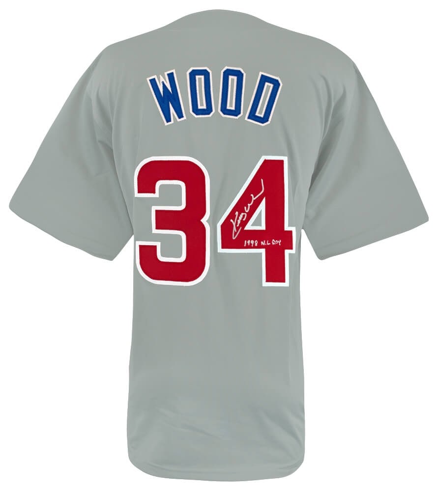 Kerry Wood Autographed Grey Custom Jersey With 1998 NL ROY Inscription (1 of 2)