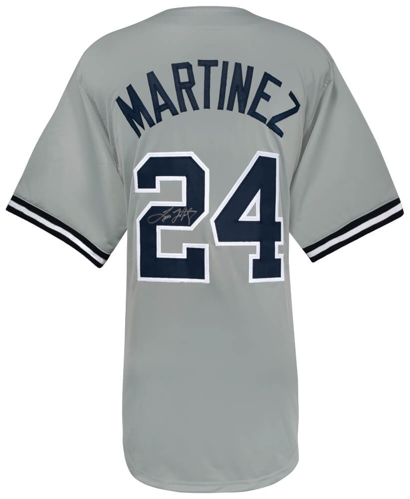 Signed Grey Custom Yankees Jersey Tino Martinez: Signed Grey Custom Yankees Jersey Tino Martinez This grey custom baseball jersey is signed by Tino Martinez of the New York Yankees. The jersey is an original item and includes a tamper-proof numbered