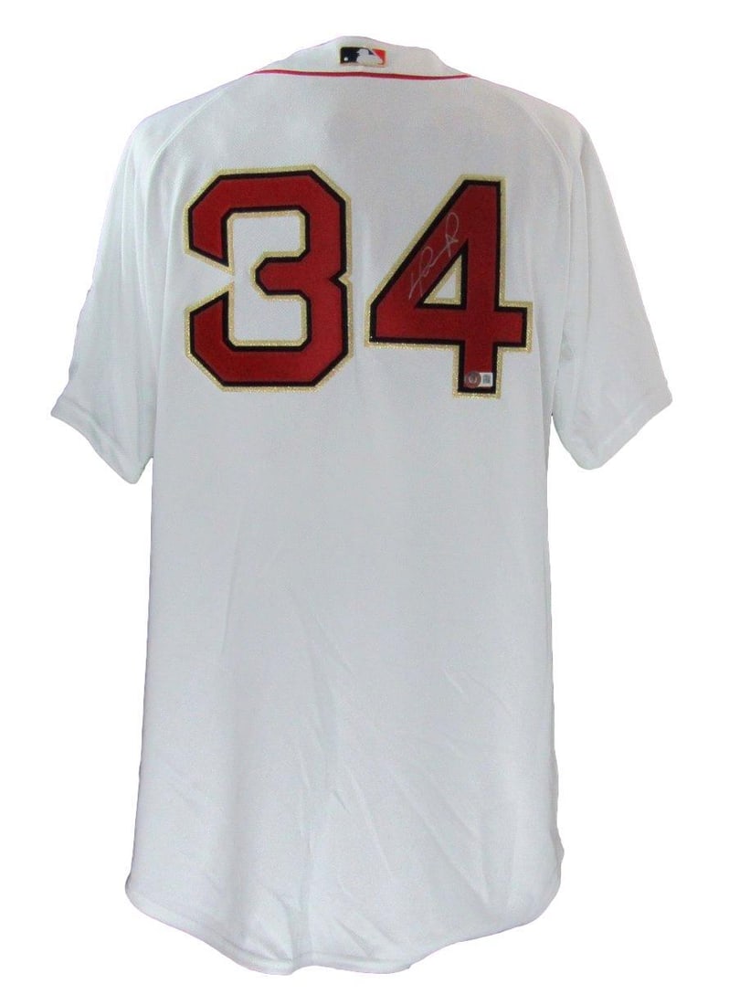 David Ortiz Autographed Majestic Jersey Red Sox with 2013 WS Patch Beckett Authenticated (1 of 7)