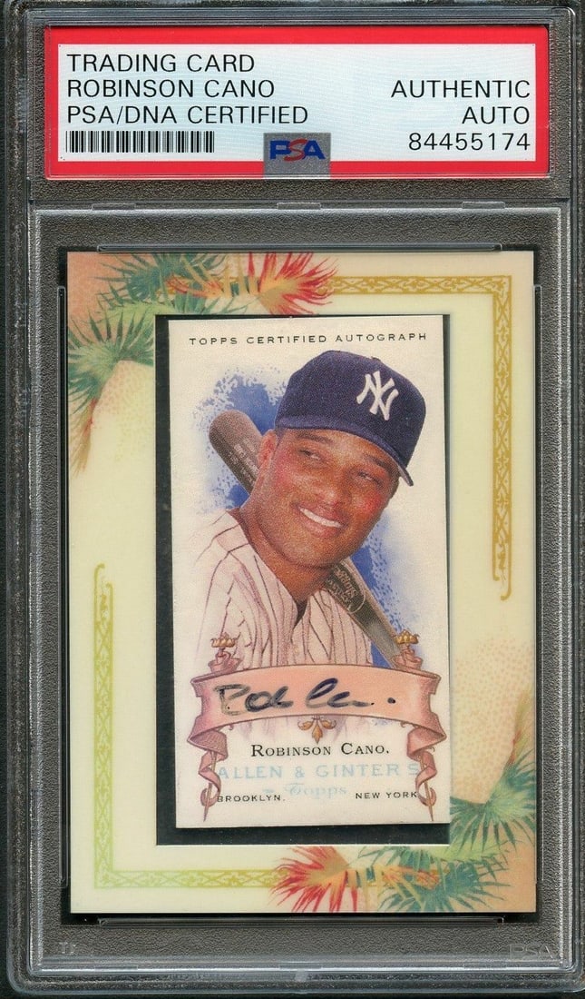 Robinson Cano PSA DNA autographed 2006 Topps Allen Ginter card (1 of 2)