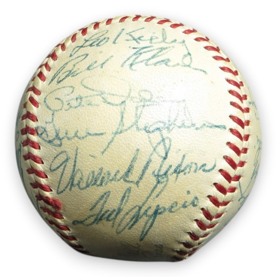 Boston Red Sox 1955 Reach Official American League ball 24 signatures GAI: Boston Red Sox 1955 Reach Official American League ball 24 signatures GAI This is an original 1955 Boston Red Sox team-signed baseball featuring twenty-four autographs on a Reach Official American Lea