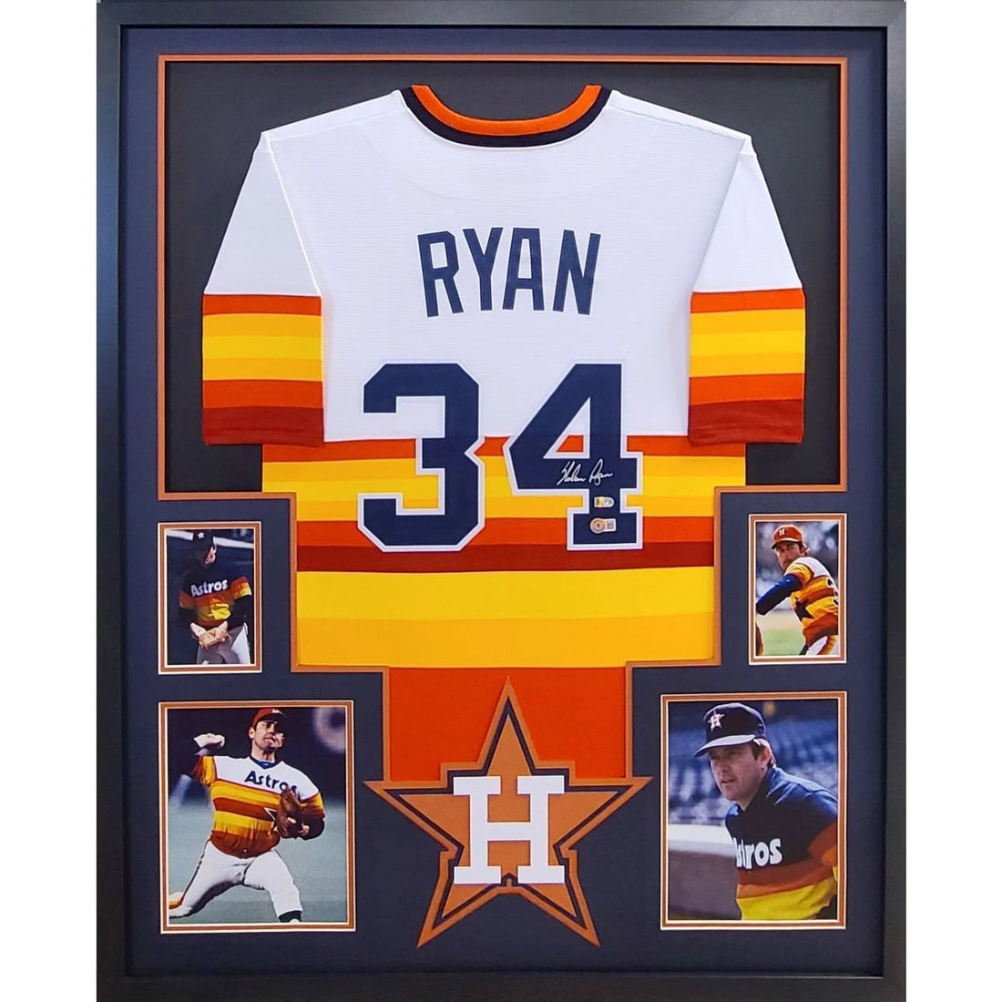 Nolan Ryan Autographed Framed Jersey Beckett Certified Houston Astros: Nolan Ryan Autographed Framed Jersey Beckett Certified Houston Astros This is an autographed framed jersey of legendary pitcher Nolan Ryan, showcasing his connection to the Houston Astros. The jersey 