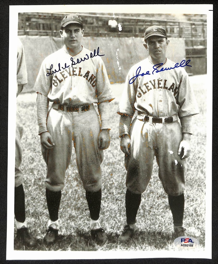 PSA DNA authenticated Luke and Joe Sewell signed 8x10 Indians photo (1 of 2)
