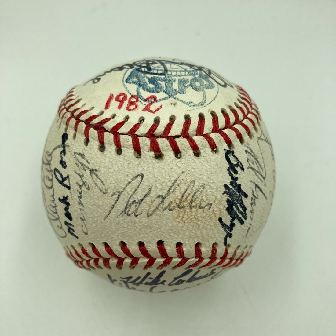 1982 Houston Astros Baseball Signed by Team Including Nolan Ryan JSA Authenticated: 1982 Houston Astros Baseball Signed by Team Including Nolan Ryan JSA Authenticated This is an original 1982 Houston Astros team-signed baseball featuring the autograph of Nolan Ryan, authenticated by 
