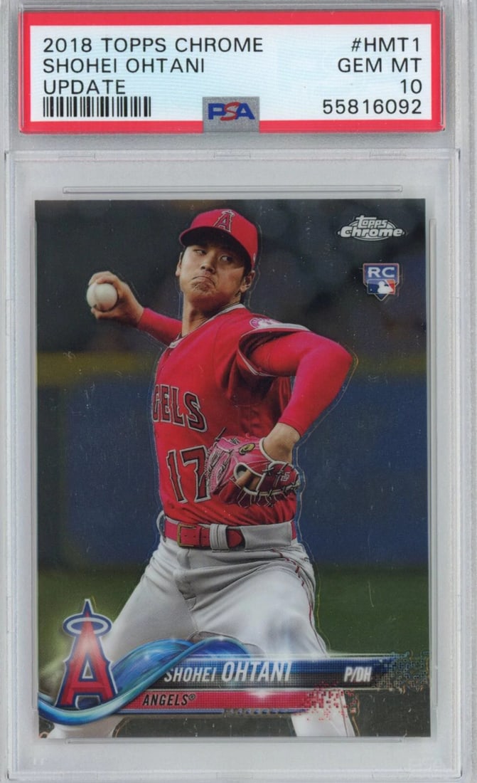 PSA 10 Shohei Ohtani 2018 Topps Chrome Update HMT1 Rookie Card (1 of 2)