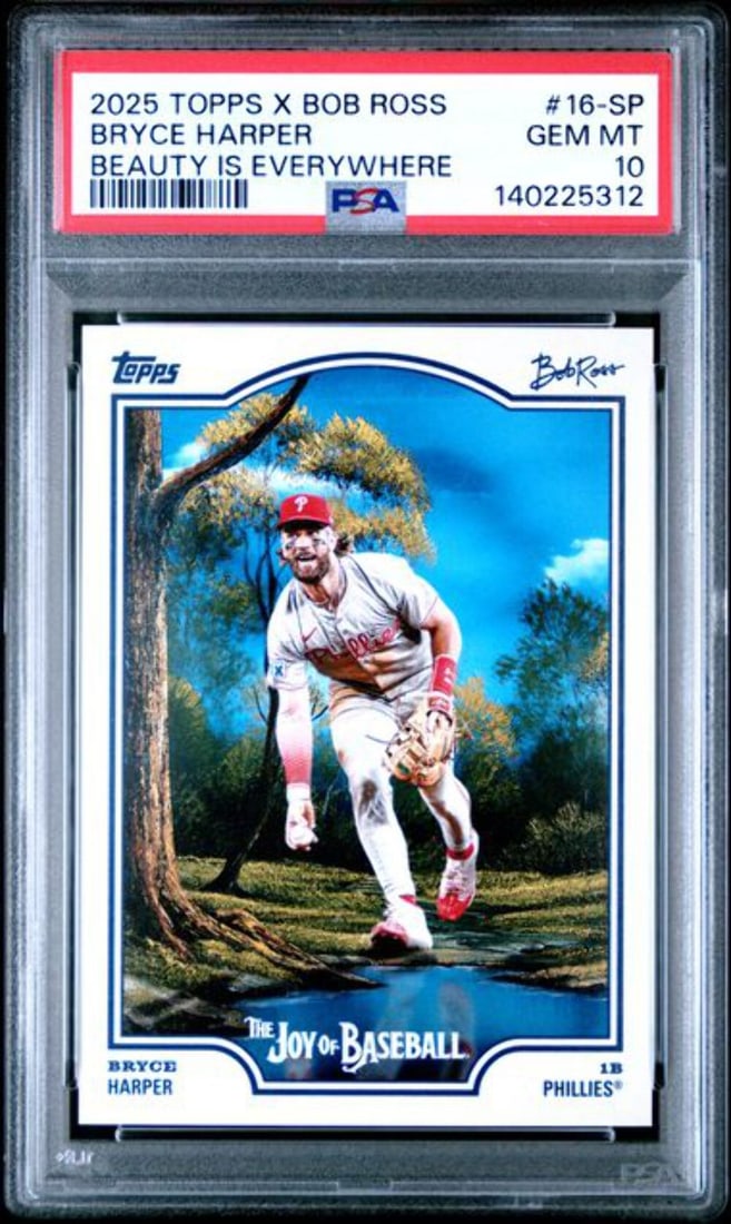 PSA 10 Bryce Harper Beauty is Everywhere 2025 Topps Bob Ross Baseball Card #16SP (1 of 2)