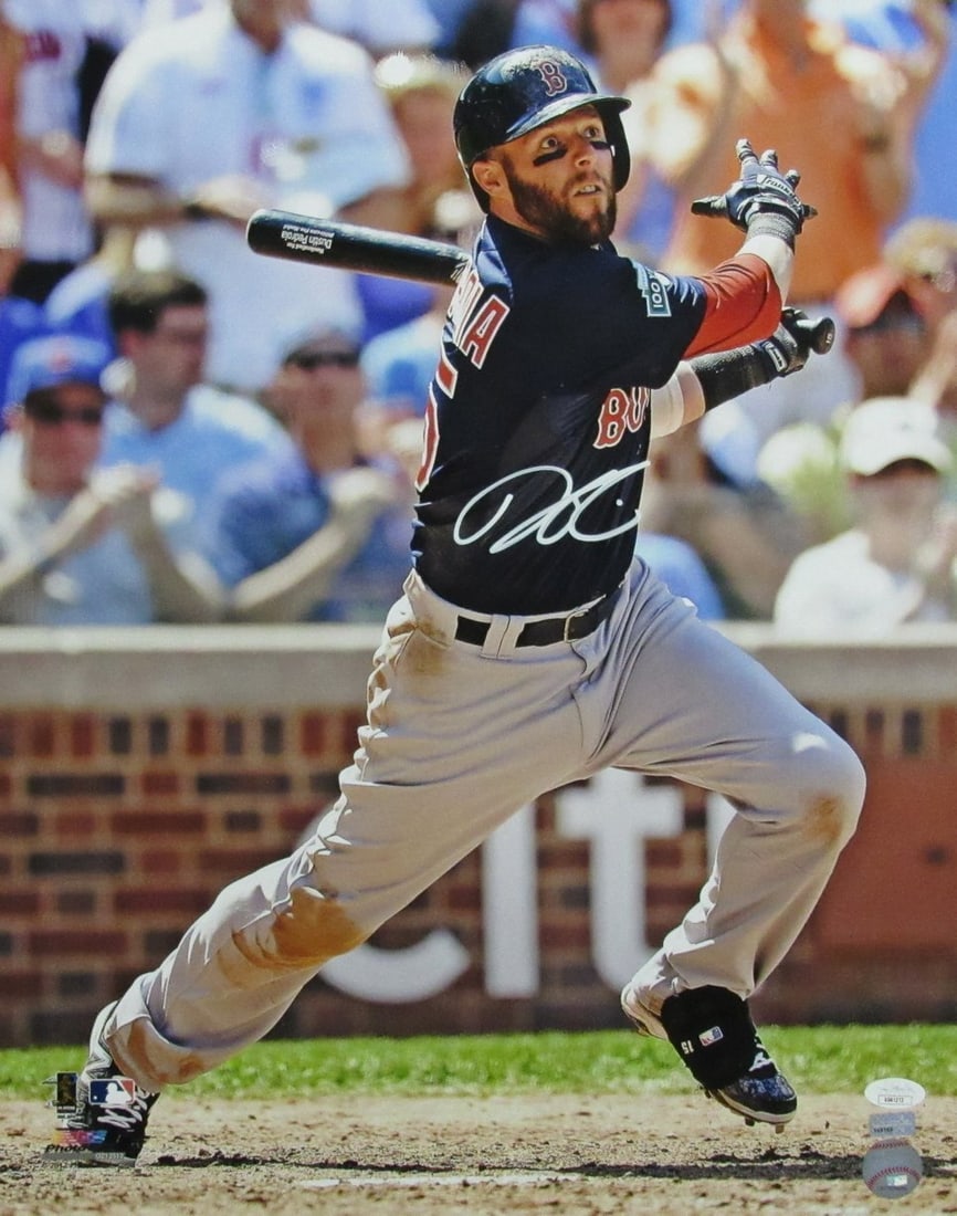 Dustin Pedroia Signed 16x20 Boston Red Sox Photo JSA Authenticated: Dustin Pedroia Signed 16x20 Boston Red Sox Photo JSA Authenticated This offering features a Dustin Pedroia autographed 16x20 photo of the Boston Red Sox, a must-have for any baseball fan. The autograp