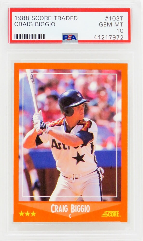 Craig Biggio 1988 Score Traded #103T Rookie Card PSA 10 Gem Mint (1 of 2)